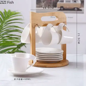 White Coffee Cup Suit Ceramic Simple Flower Tea Cup with Cup Holder and Saucers Nordic Household Afternoon Tea Tea Set
White Coffee Cup Suit Ceramic Simple Flower Tea Cup with Cup Holder and Saucers Nordic Household Afternoon Tea Tea Set