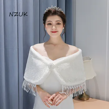 Wedding Jackets White Women Pompom Tassel Shrug Elegant Bridal Wraps Shawls Winter Accessories PJ035
Wedding Jackets White Women Pompom Tassel Shrug Elegant Bridal Wraps Shawls Winter Accessories PJ035