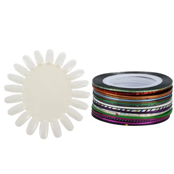 30Pcs Mixed Colors Rolls Striping Tape Line Nail Art Tips Decoration Sticker & 1 Pcs Colour Disk Nail Color Swatches Colour Pale
30Pcs Mixed Colors Rolls Striping Tape Line Nail Art Tips Decoration Sticker & 1 Pcs Colour Disk Nail Color Swatches Colour Pale