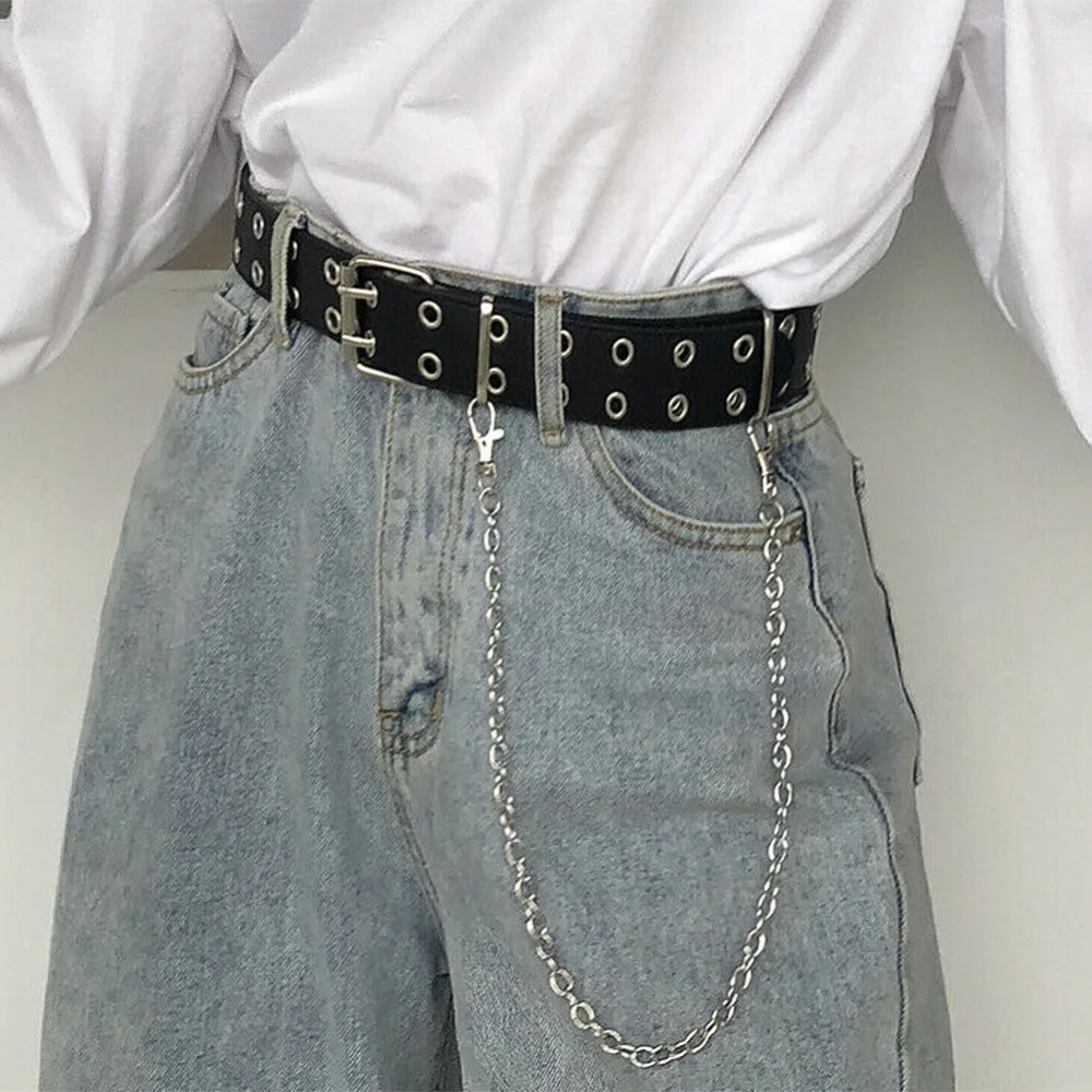 Double-Row-Hole-Belt-for-Men-Women-Punk-Style-Waistband-with-Eyelet-Chain-Decorative-Belt-for
