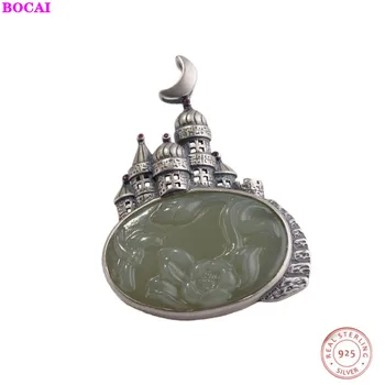 BOCAIBOCAI S925 sterling silver pendant for women dream castle hetian natural stone lotus flower brooch Thai silver pendant
BOCAIBOCAI S925 sterling silver pendant for women dream castle hetian natural stone lotus flower brooch Thai silver pendant