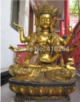 Free Shipping Huge Tibet Bronze Gild"3 Face 8 Arm "Dragon Kwan-yin Buddha Bodhisattva Statue
Free Shipping Huge Tibet Bronze Gild"3 Face 8 Arm "Dragon Kwan-yin Buddha Bodhisattva Statue