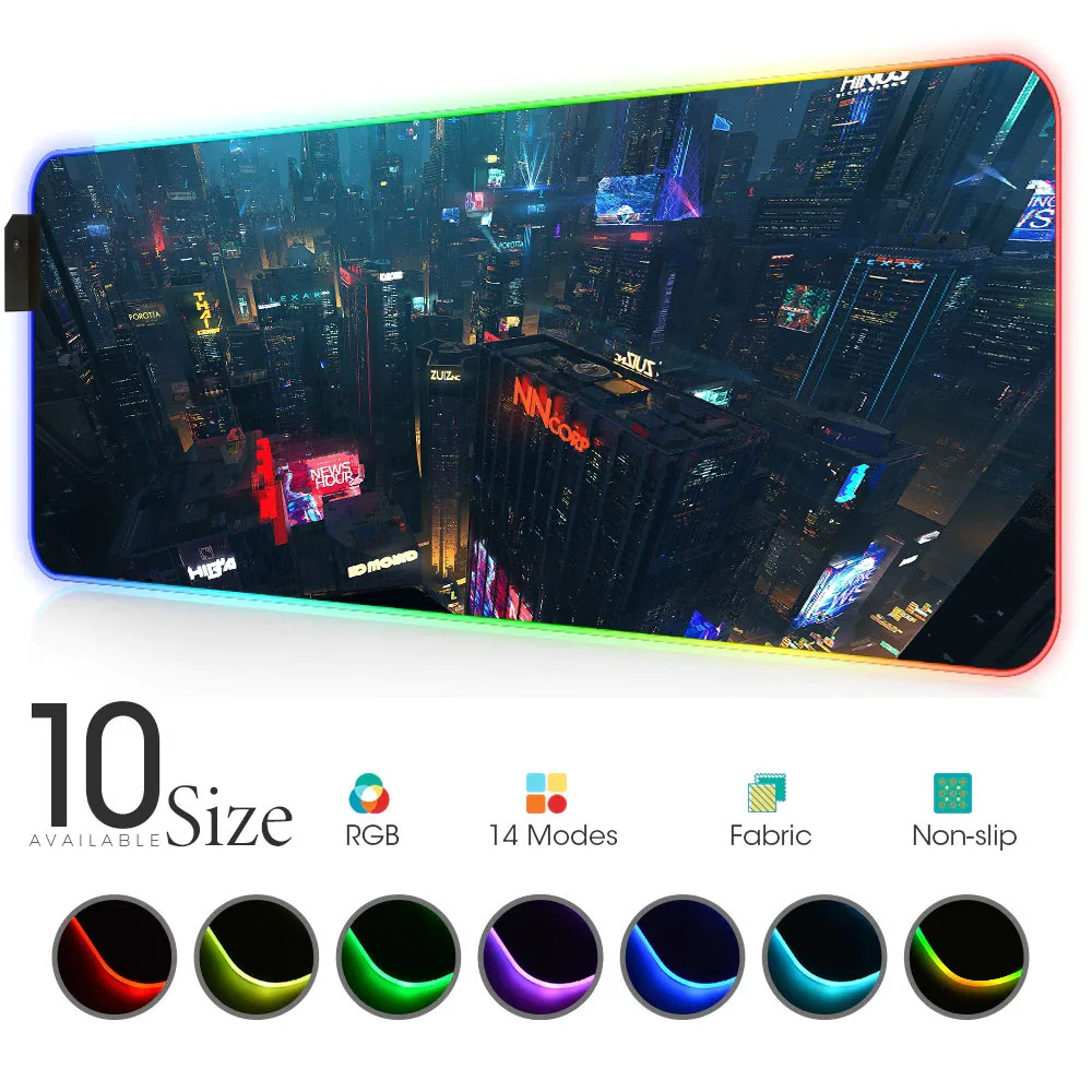 City Neon RGB Mouse Pad Black LED MousePad Large Desk Mats PC Desk Play Mat with Backlit Gaming Accessories for Bears Pc
City Neon RGB Mouse Pad Black LED MousePad Large Desk Mats PC Desk Play Mat with Backlit Gaming Accessories for Bears Pc