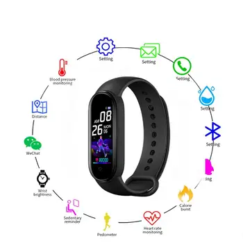 

NEW M5 Smart Watch Men And Women IP67 Life Waterproof Bracelet Sport Pedometer Mile Calories Bluetooth Message Call Reminder