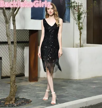 BGW Black Sequined Beaded Tassel Cocktail Dresses Sleeveless Sexy V Neck 2020 New Vestidos Coctel Tallas Grandes Backless
BGW Black Sequined Beaded Tassel Cocktail Dresses Sleeveless Sexy V Neck 2020 New Vestidos Coctel Tallas Grandes Backless