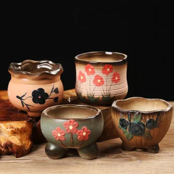 Korean Style Ceramic Succulent Flowerpot Handmade Crafts Planter Floral Pattern Vase Office Desktop Ornaments Graden Home Decor
Korean Style Ceramic Succulent Flowerpot Handmade Crafts Planter Floral Pattern Vase Office Desktop Ornaments Graden Home Decor