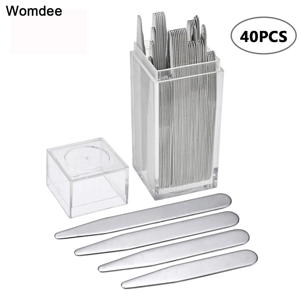 40pcs 201 Stainless Steel Collar Stays Bones Stiffeners Silver Color With Box 5.58cm 6.35cm 7cm 7.6cm
40pcs 201 Stainless Steel Collar Stays Bones Stiffeners Silver Color With Box 5.58cm 6.35cm 7cm 7.6cm