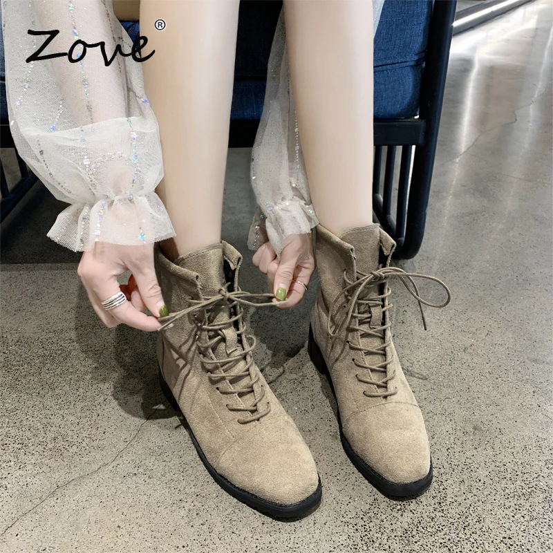 ZOVE Women Boots 2019 Autumn Woman Boots Lace Up Suede Thick Chunky Mid Heel Boot Shoes Boots Ladies Femme Fashion Short Boots
ZOVE Women Boots 2019 Autumn Woman Boots Lace Up Suede Thick Chunky Mid Heel Boot Shoes Boots Ladies Femme Fashion Short Boots