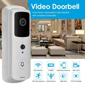 V30 WiFi Smart IP Video Doorbell 1080P Wireless Night Vision IR Alarm Video Intercom Camera Doorbell White
V30 WiFi Smart IP Video Doorbell 1080P Wireless Night Vision IR Alarm Video Intercom Camera Doorbell White