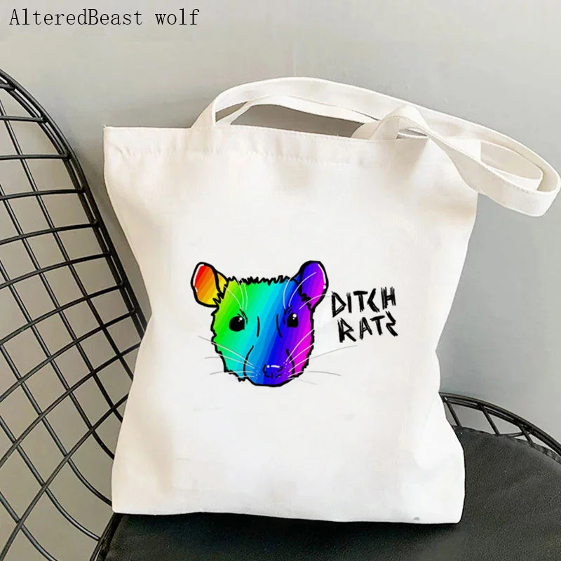 Women Shopper bag PRIDE RAT rainbow rat Kawaii Bag Harajuku Shopping Canvas Shopper Bag girl handbag Tote Shoulder Lady Bag
Women Shopper bag PRIDE RAT rainbow rat Kawaii Bag Harajuku Shopping Canvas Shopper Bag girl handbag Tote Shoulder Lady Bag