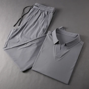 JSBDHigh-end, heavy-duty, seamless, zip-lapel, two-piece, men's summer silky, ultra-thin ice silk lounge suit
JSBDHigh-end, heavy-duty, seamless, zip-lapel, two-piece, men's summer silky, ultra-thin ice silk lounge suit