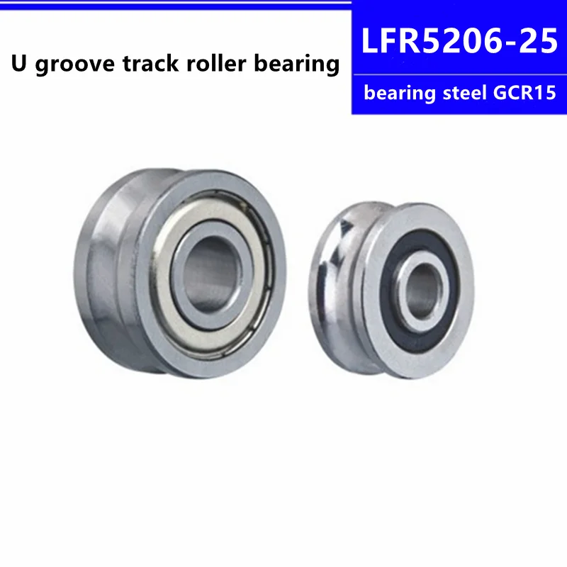 

2pcs LFR5206-25NPP LFR5206-25KDD U groove pulley track guide roller bearing 25*72*23.8*25.8mm LFR5206 ZZ 2RS run 25mm