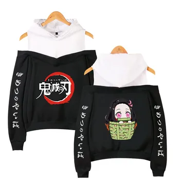 Demon Slayer Kimetsu no Yaiba patchwork Hoodie girls Women Off Shoulder sexy hoodies Nezuko Kamado Cosplay Costumes top
Demon Slayer Kimetsu no Yaiba patchwork Hoodie girls Women Off Shoulder sexy hoodies Nezuko Kamado Cosplay Costumes top