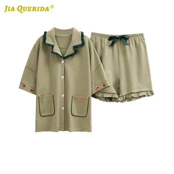 Soft Front Pocket Pajamas Set Casual Style Fashion Style Turn Down Collar Pjs Woman Woman Clothes Sleepwear Summer Loungewear
Soft Front Pocket Pajamas Set Casual Style Fashion Style Turn Down Collar Pjs Woman Woman Clothes Sleepwear Summer Loungewear