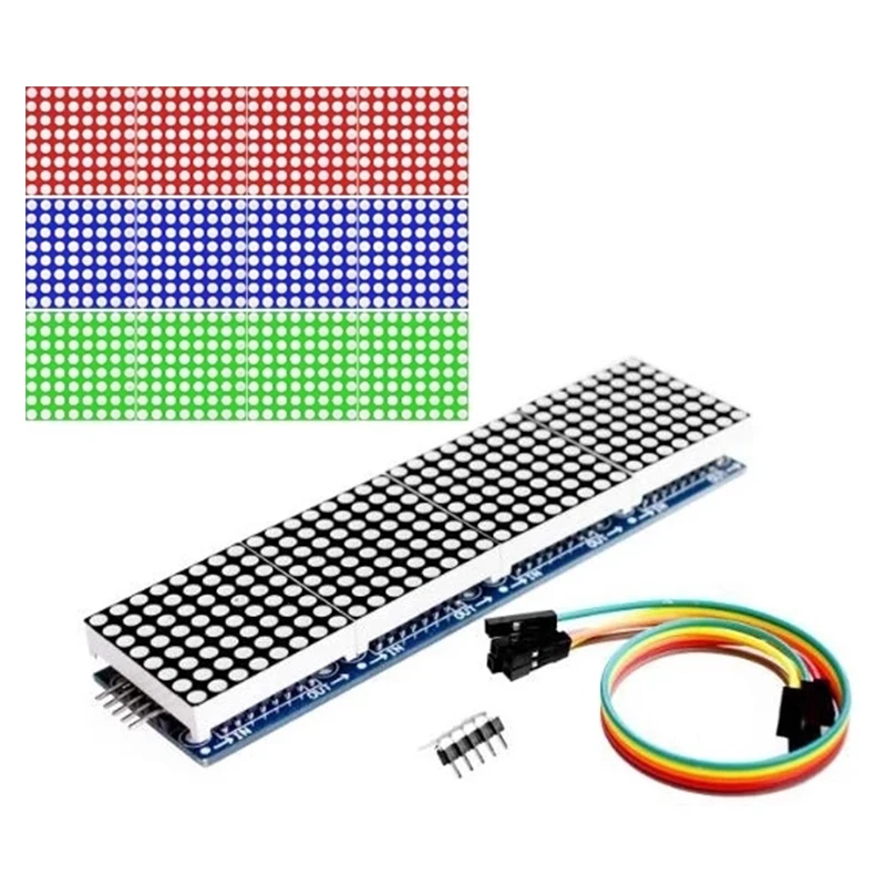 Display Dot Matrix Module Control Send Max 7219 Dots Single Clip 4 in 1 5P Line H6A4 Microcomputer with DuPont | Электронные