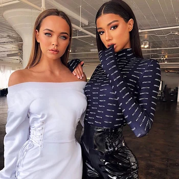 Waatfaak Letter Print Black Bodysuit For Women Long Sleeve Shirt Body Turtleneck Autumn Skinny Casual Long Sleeve Bodysuit 2019
Waatfaak Letter Print Black Bodysuit For Women Long Sleeve Shirt Body Turtleneck Autumn Skinny Casual Long Sleeve Bodysuit 2019