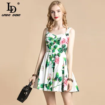 LD LINDA DELLA Fashion Runway Summer Dress Women Spaghetti Strap Floral Print Elegant Cotton Dresses Ladies Mini Dress vestido
LD LINDA DELLA Fashion Runway Summer Dress Women Spaghetti Strap Floral Print Elegant Cotton Dresses Ladies Mini Dress vestido