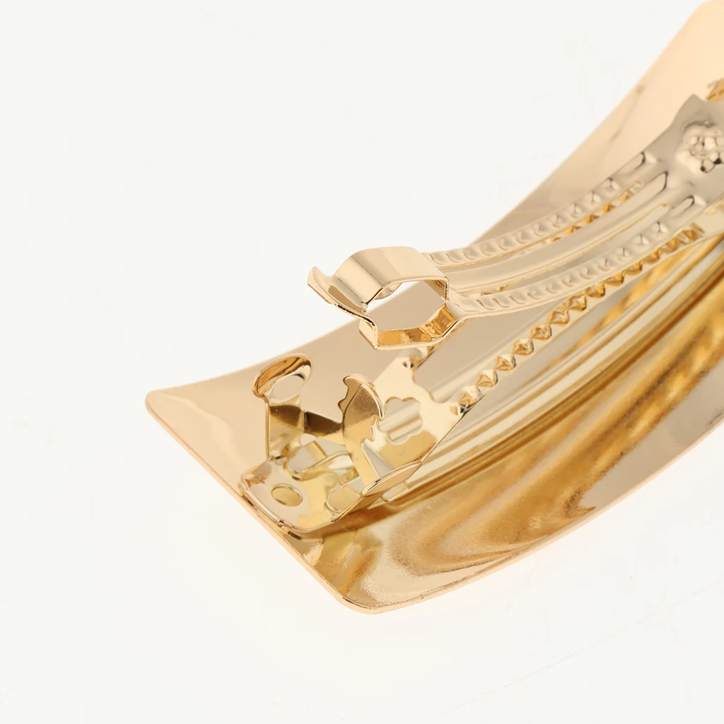 Fashion Metal Curved Automatic French Barrette Hair Clip Large Hairpin Ponytail Holder Fashion Metal Curved Automatic French Barrette Hair Clip Large Hairpin Ponytail Holder