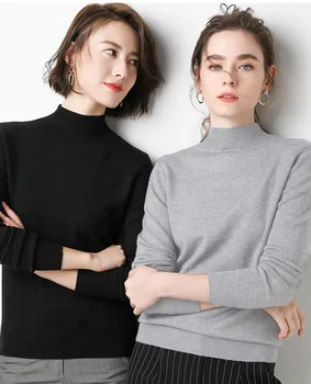 Half turtle neck female pullover slim short lazy big solid color student sweater in autumn and winter 42202
Half turtle neck female pullover slim short lazy big solid color student sweater in autumn and winter 42202