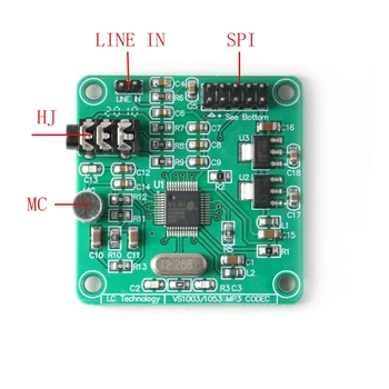 VS1053 Audio MP3 Player Module AVR Processor Audio Decoding Board Development Board with Recording Amplifier Function
VS1053 Audio MP3 Player Module AVR Processor Audio Decoding Board Development Board with Recording Amplifier Function