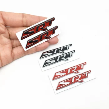 2pcs/set 3D metal SRT Badge Emblem Sticker Fit For Dodge Charger Challenger Jeep Cherokee Wrangler ZJ WJ WK XK Accessories