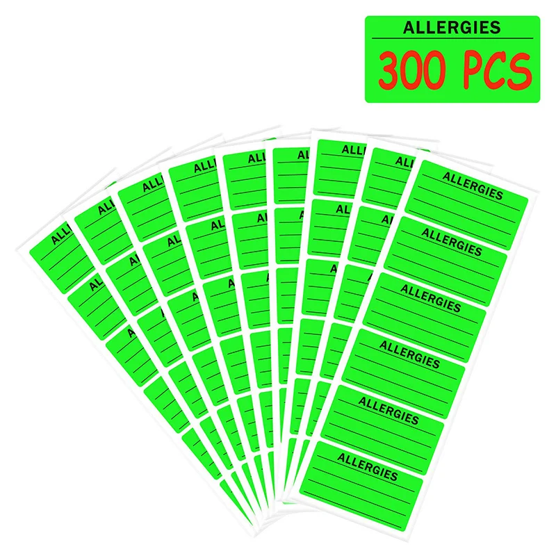 Allergy Sticker Fluorescent Green 300 Allergy Sticker, Stationery Sticker Write 50 sheets/package on the Allergy label .
Allergy Sticker Fluorescent Green 300 Allergy Sticker, Stationery Sticker Write 50 sheets/package on the Allergy label .