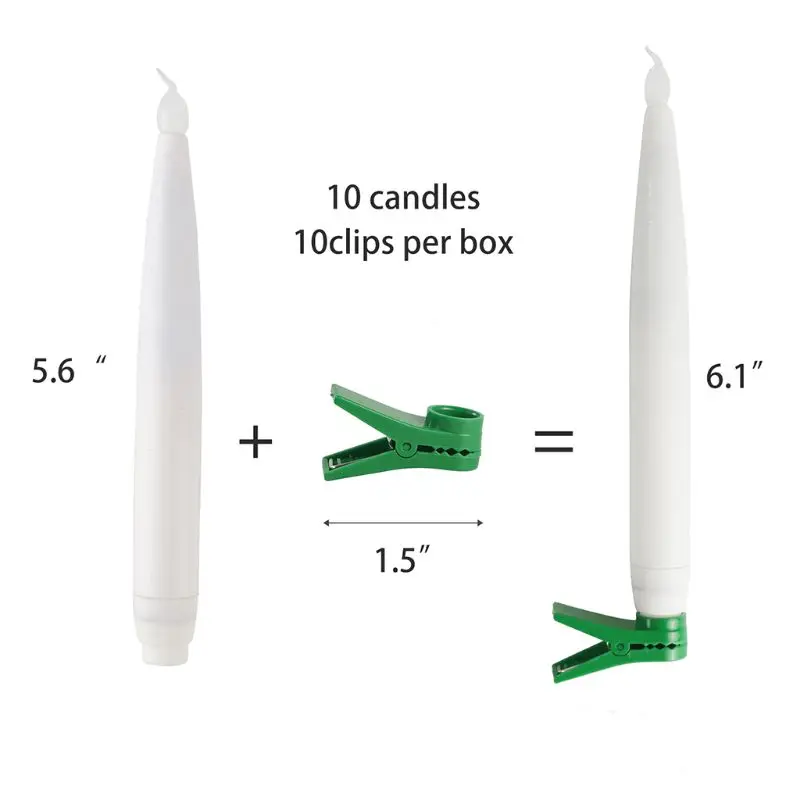 10pcs Flameless Taper Candles with Clips LED Electric Candles for Christmas Tree Decoration Home Decor RXJB
10pcs Flameless Taper Candles with Clips LED Electric Candles for Christmas Tree Decoration Home Decor RXJB