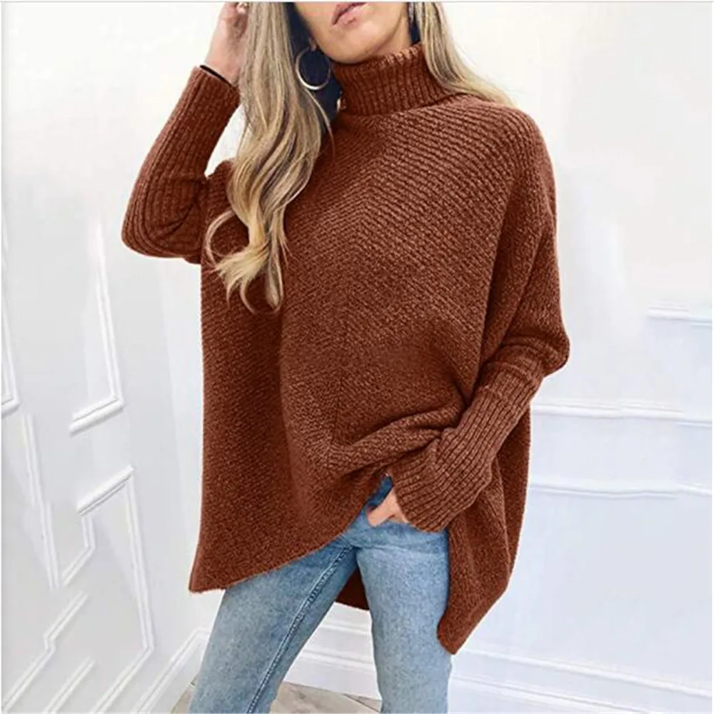 Autumn Women High Collar Pure Color Long Sleeve Pullovers Temperament Commuter Casual Loose Thick Warm Kniting Sweater
Autumn Women High Collar Pure Color Long Sleeve Pullovers Temperament Commuter Casual Loose Thick Warm Kniting Sweater