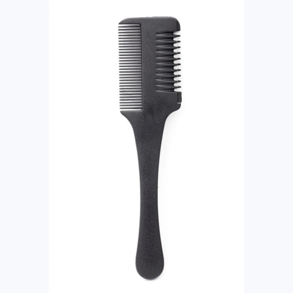 

New Professional Hair Razor Comb Black Handle Hair Razor Cutting Thinning Comb Home DIY Thinning Trimmer Inside Blades P20