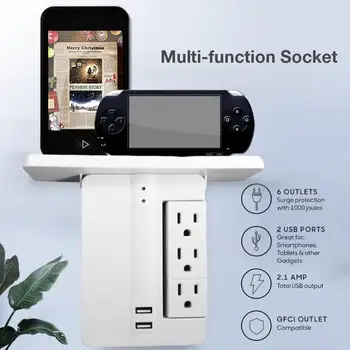 High Quality Socket Shelf 8-Port Surge Protector Wall Socket Expander Multi-Function Plug Wall Outlet Station
High Quality Socket Shelf 8-Port Surge Protector Wall Socket Expander Multi-Function Plug Wall Outlet Station