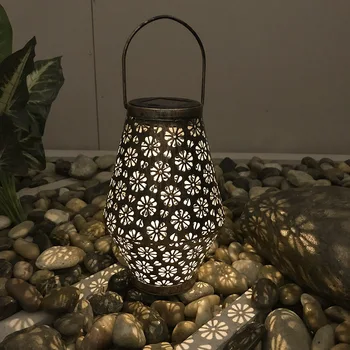 Art Flower Wrought Iron LED Solar Projection Lamp Portable Hanging Lantern 
Art Flower Wrought Iron LED Solar Projection Lamp Portable Hanging Lantern