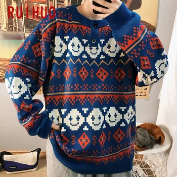 RUIHUO 2020 New Spring Smiling Face Casual Sweater Men Slim Fit Knitted Pullover Men Fashion Brand Mens Sweaters Warm M-2XL 
RUIHUO 2020 New Spring Smiling Face Casual Sweater Men Slim Fit Knitted Pullover Men Fashion Brand Mens Sweaters Warm M-2XL