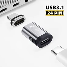 Magnetic USB C Adapter PD 100W USB3.1 24Pin Fast Charging 10Gbp/s Data Sync Type C Magnet Converter for MacBook iPad Pro Air Magnetic USB C Adapter PD 100W USB3.1 24Pin Fast Charging 10Gbp/s Data Sync Type C Magnet Converter for MacBook iPad Pro Air
