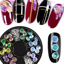 ホット販売 1 個プリティプロフェッショナル簡単に使用透明グリッターラインストーンホイールすべての異なるサイズネイルアート装飾(China)