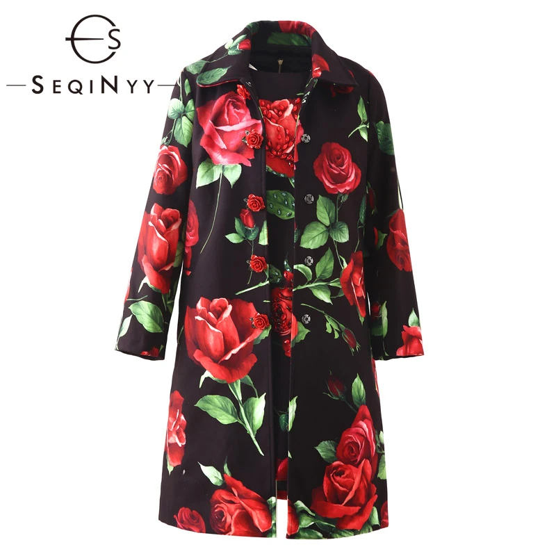 SEQINYY Fashion Set 2020 Autumn Winter New Design Mini Vest Dress + Long Jacket Red Rose Flowers Printed Bead Luxury Suit
SEQINYY Fashion Set 2020 Autumn Winter New Design Mini Vest Dress + Long Jacket Red Rose Flowers Printed Bead Luxury Suit