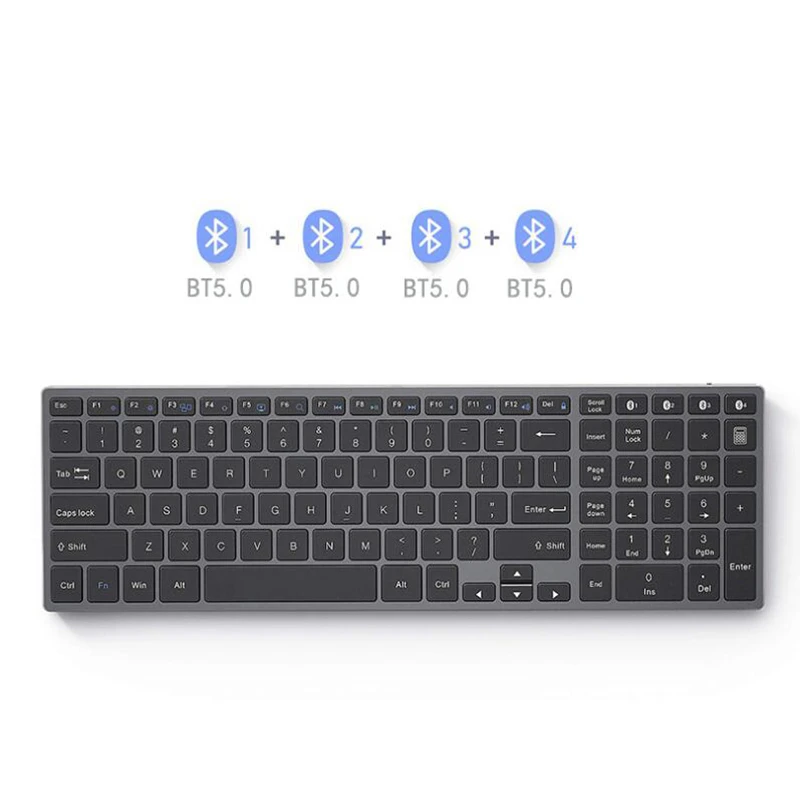 SeenDa Rechargeable Bluetooth keyboard for Tablet Laptop Russian/French/German /English 4Device Sync Wireless keyboard Metal
SeenDa Rechargeable Bluetooth keyboard for Tablet Laptop Russian/French/German /English 4Device Sync Wireless keyboard Metal