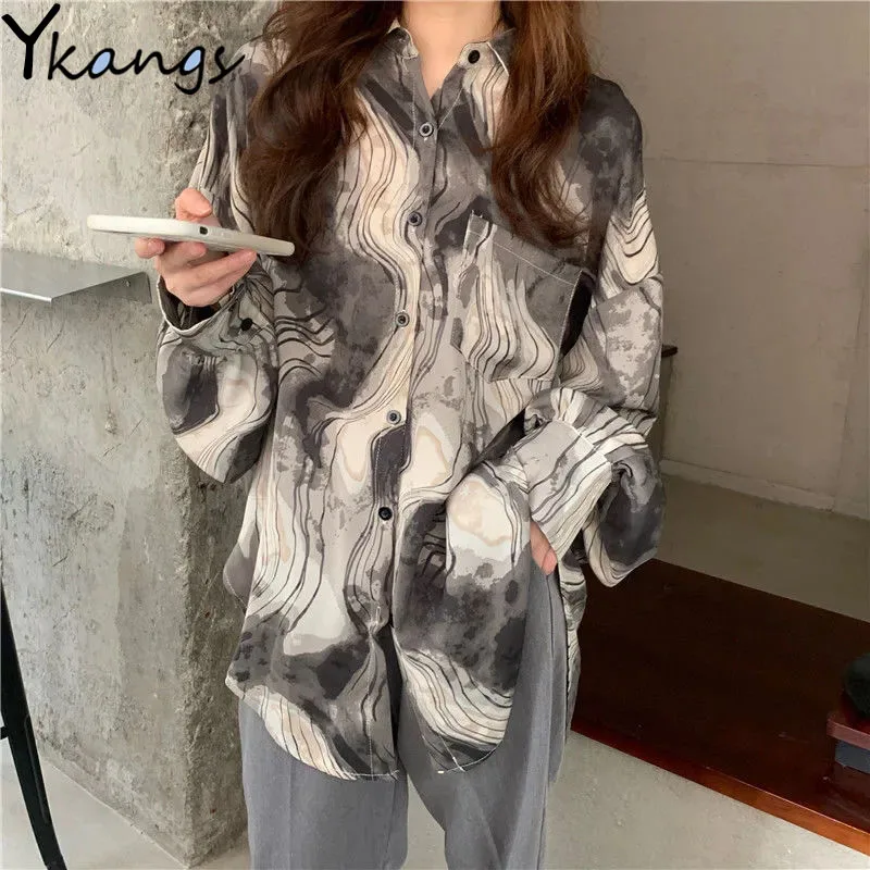 Женская шифоновая блузка, с длинным рукавом, в Корейском стиле, на пуговицах, весна-лето 
Женская шифоновая блузка, с длинным рукавом, в Корейском стиле, на пуговицах, весна-лето