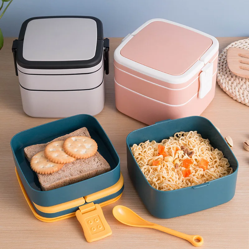 2-Tier Bento Lunch Box Square/Round Stackable Lunch Container Microwave Safe with a Spoon Portable Lunch Box
2-Tier Bento Lunch Box Square/Round Stackable Lunch Container Microwave Safe with a Spoon Portable Lunch Box