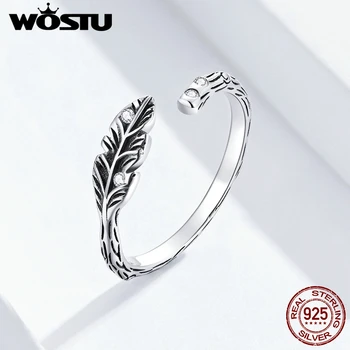 WOSTU Genuine 925 Sterling Silver Spring Leaf Rings Adjustable Size Finger Wedding Ring Fashion Silver 925 Jewelry Gift FIR639 
WOSTU Genuine 925 Sterling Silver Spring Leaf Rings Adjustable Size Finger Wedding Ring Fashion Silver 925 Jewelry Gift FIR639