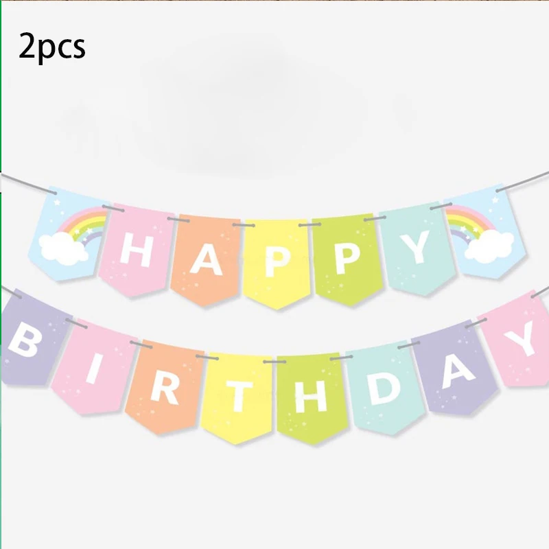 

rainbow theme Birthday Party banner Birthday Party Decorations Kids Vintage rainbow Carnival Party Decorations Supplies