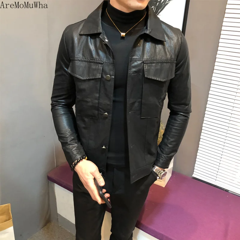 AreMoMuWha Autumn New Men's Leather Jacket Korean Slim Spring and Autumn Motorcycle Clothing PU Jacket Autumn and Winter Trend
AreMoMuWha Autumn New Men's Leather Jacket Korean Slim Spring and Autumn Motorcycle Clothing PU Jacket Autumn and Winter Trend
