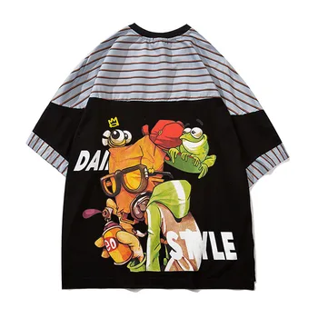 2020 Summer Mens Striped Patchwork Print Oversized T Shirt 100%Cotton Streetwear Unisex Short Sleeve Couples Loose Casual Tees
2020 Summer Mens Striped Patchwork Print Oversized T Shirt 100%Cotton Streetwear Unisex Short Sleeve Couples Loose Casual Tees
