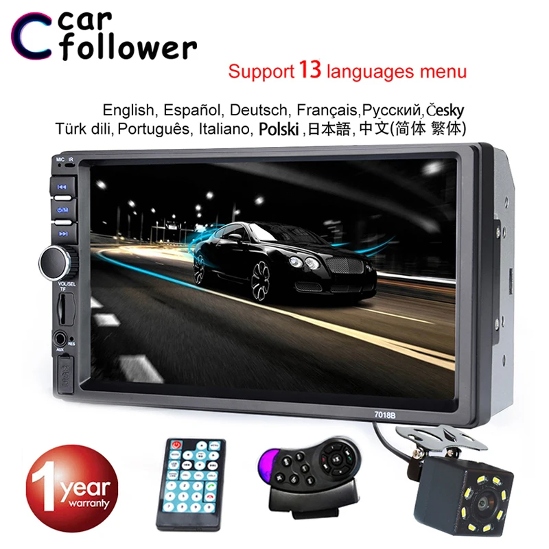 2 Din Car Radio Bluetooth 7" Touch Screen Car Stereo FM Receiver Audio MP5 Player SD USB With Rear View Camera+ Steering Wheel 
2 Din Car Radio Bluetooth 7" Touch Screen Car Stereo FM Receiver Audio MP5 Player SD USB With Rear View Camera+ Steering Wheel