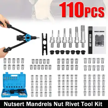 110Pc Manual Rivetting Machine/Riveting Gun Nut Tool Manual Mandrels M3-M12 Thread Nut Riveting Machine Rivet Toolbox Kit
110Pc Manual Rivetting Machine/Riveting Gun Nut Tool Manual Mandrels M3-M12 Thread Nut Riveting Machine Rivet Toolbox Kit