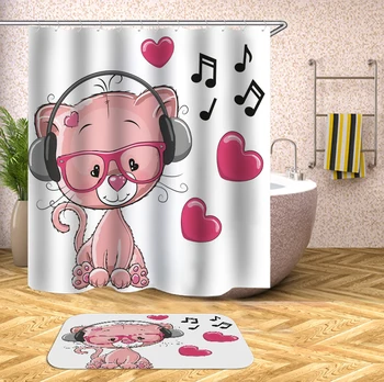 3D View Cartoon Cat Shower Curtain Polyester Fabric Bath Screen Durable Waterproof Printing Curtains for Bathroom With Hooks
3D View Cartoon Cat Shower Curtain Polyester Fabric Bath Screen Durable Waterproof Printing Curtains for Bathroom With Hooks