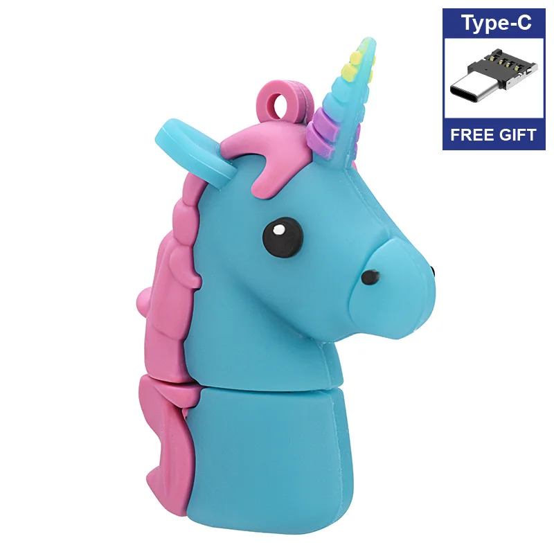Free Type-C adapter New Style Cartoon Unicorn Pen Drive 64gb 32gb usb flash drive 128gb cute horse pendrive real capacity 4gb 8g
Free Type-C adapter New Style Cartoon Unicorn Pen Drive 64gb 32gb usb flash drive 128gb cute horse pendrive real capacity 4gb 8g
