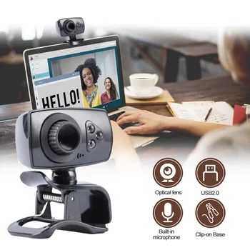 8.0 Megapixels USB 2.0 HD Webcam PC Clip-on Web Camera with Microphone 3 LED Web Cam for Computer Laptop Desktop camara web
8.0 Megapixels USB 2.0 HD Webcam PC Clip-on Web Camera with Microphone 3 LED Web Cam for Computer Laptop Desktop camara web