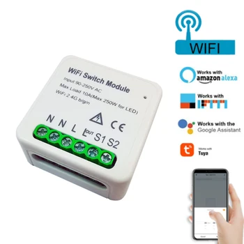 Tuya Wifi Switch Relay Breaker Module 1/2 Way Smart Switch Module Smart Life/Tuya APP 95-250V For Alexa Google Smart Home
Tuya Wifi Switch Relay Breaker Module 1/2 Way Smart Switch Module Smart Life/Tuya APP 95-250V For Alexa Google Smart Home