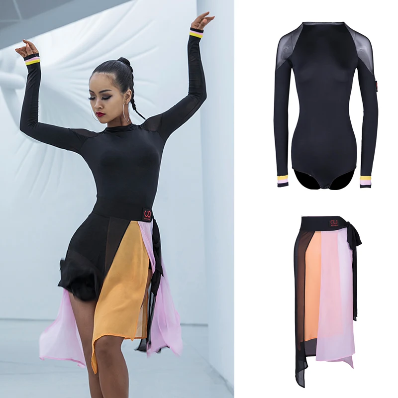 Latin Dance Dress Salsa Cha Cha Samba Tango Rumba Dancing Costumes Long Sleeve Leotard Chiffon Split Hip Scarf Skirts DN4205
Latin Dance Dress Salsa Cha Cha Samba Tango Rumba Dancing Costumes Long Sleeve Leotard Chiffon Split Hip Scarf Skirts DN4205