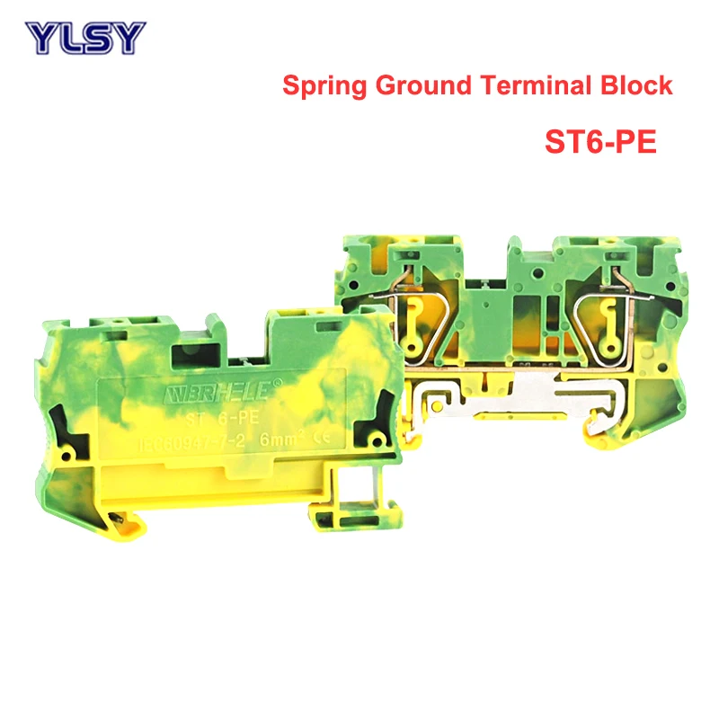 1Pcs Spring Ground Terminal Blocks ST6-PE Morsettiera Din Rail Yellow Green Earthing Terminals Block Wire Cable Connector 6mm2
1Pcs Spring Ground Terminal Blocks ST6-PE Morsettiera Din Rail Yellow Green Earthing Terminals Block Wire Cable Connector 6mm2